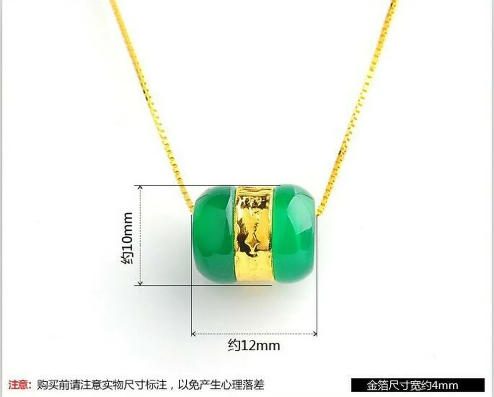 1pc Natural Hetian Jade (Jadeite) 24k999 Gold Lucky Tube Pendant | Украшения и аксессуары