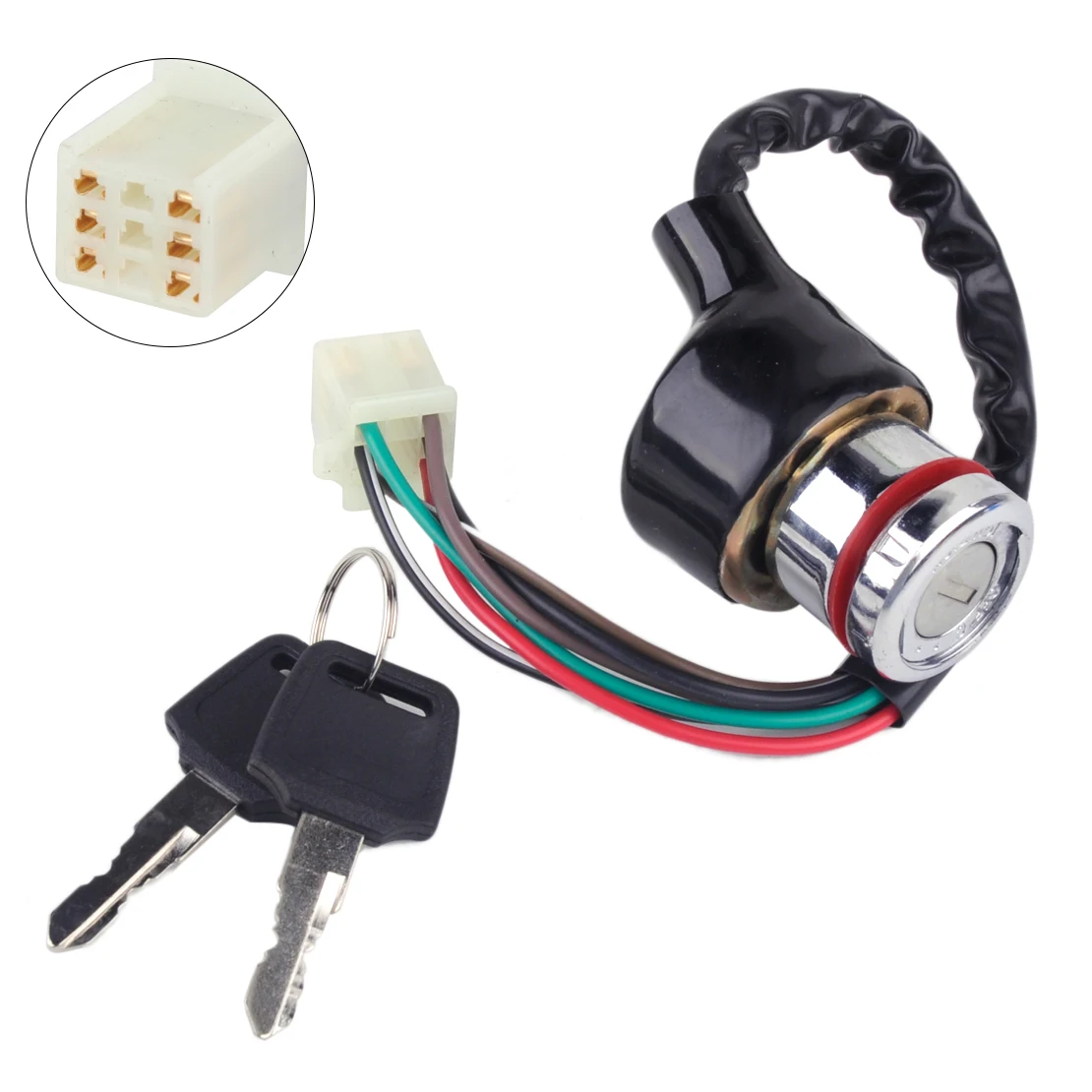 

Car Motorcycle Ignition Switch 3 Position 6 Wire With 2 Key Fit for BMW Honda Suzuki Yamaha Bobber Scooter ATV Go Kart