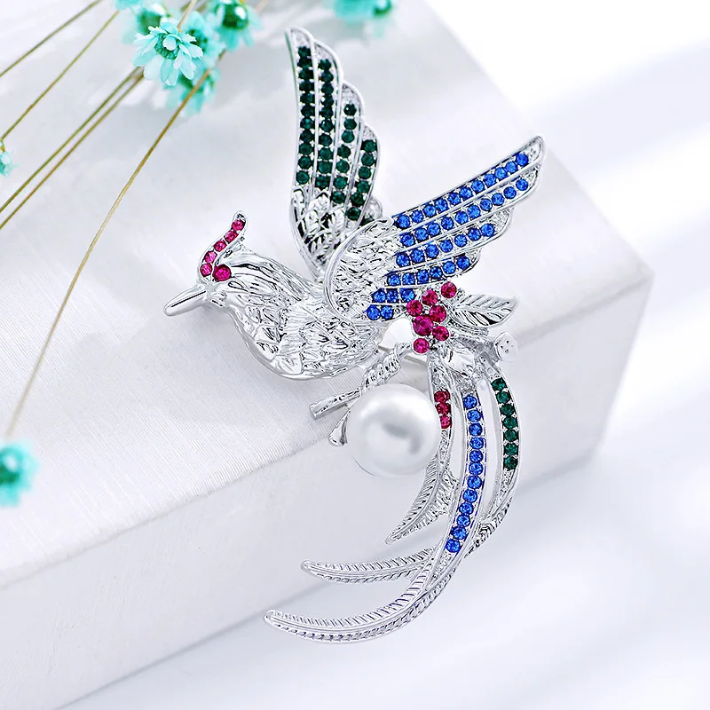 Брошь с птицами из циркония булавка для женщин золотые броши в форме животного