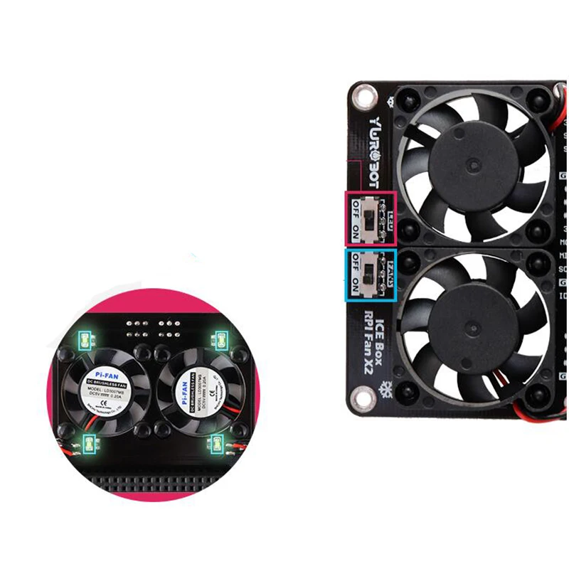 Светодиодный модуль охлаждающего вентилятора для Raspberry Pi плата расширения GPIO