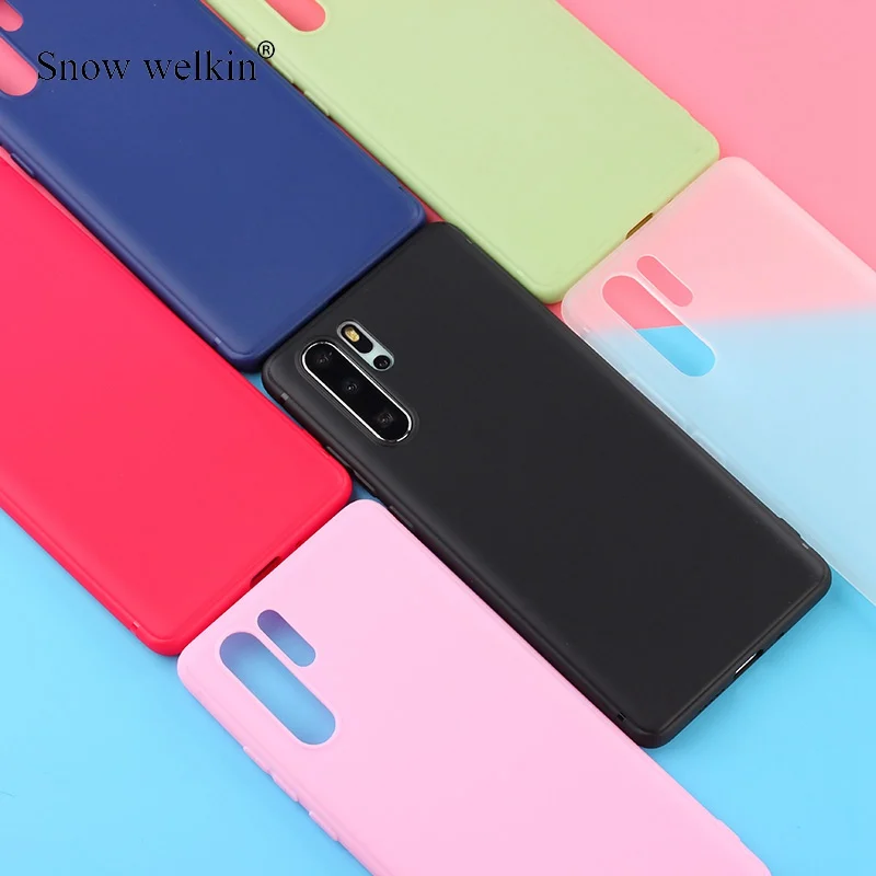 Матовый ТПУ чехол для huawei P30 P20 lite Pro P9 P10 P Smart Plus 2017 2018 2019 цветной Ультратонкий