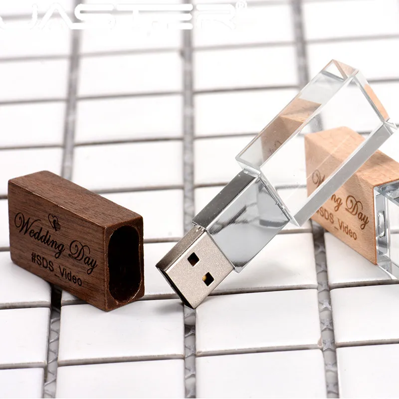JASTER 1 шт. бесплатный логотип стильный деревянный Кристалл креативный USB