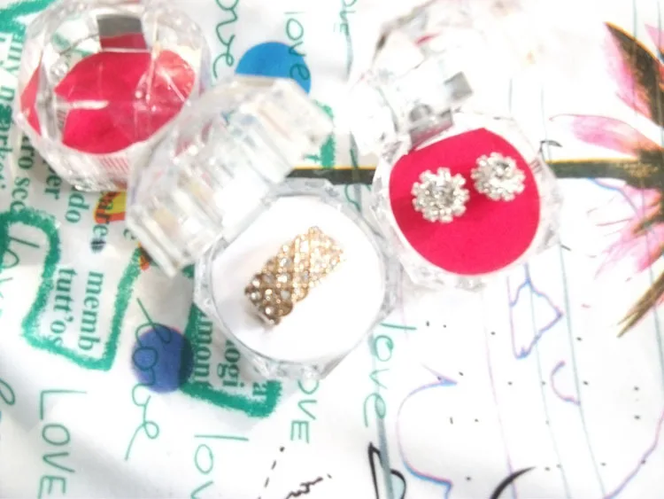 Пластиковые Восьмиугольные прозрачные серьги-гвоздики в коробке висячие серьги