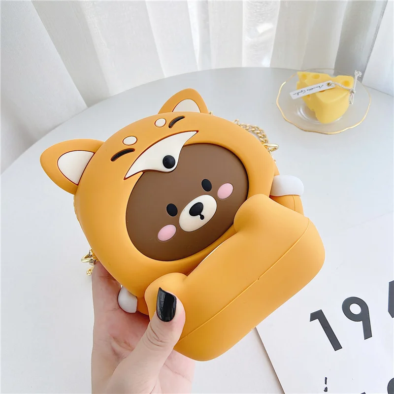 

Women Joker Messenger Bag Chain Silicone Shoulder Bag Personality Fashion Small Cartoon Fox Styling Bags Wholesale Bolso Mujer