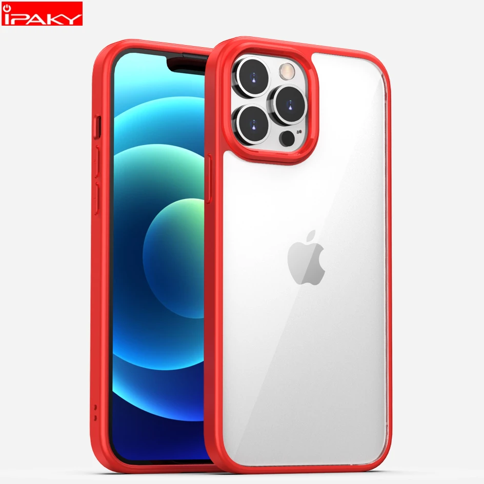 

for iPhone 13 Case IPAKY 13 Pro Mini Case Simple Transparent Impact Resistant TPU PC Hybrid Case for iPhone 13 Pro Max Case