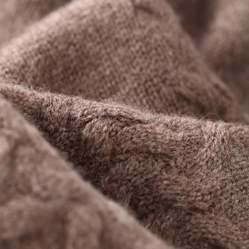 ALKMENE winter twisted craft cashmere female half-high collar long section thick sweater skirt sense party | Женская одежда