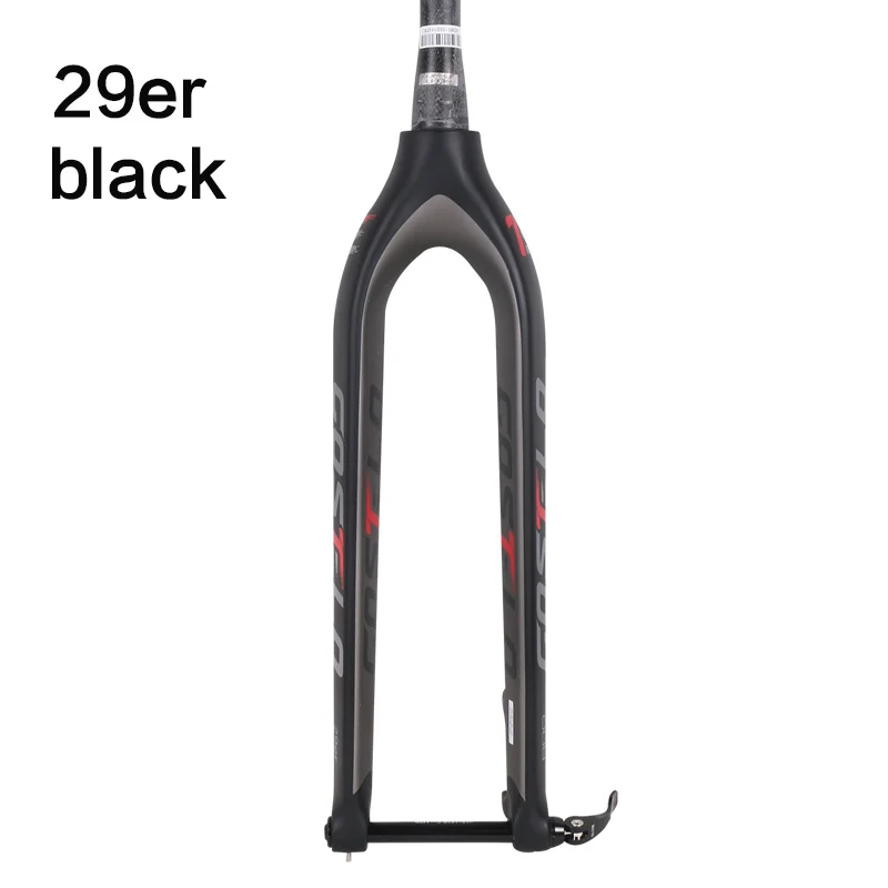 Costelo полностью углеродная mtb вилка 29er для горных велосипедов жесткая вилка для велосипедных частей через ось 15 мм Велосипедная вилка - Цвет: 29er black