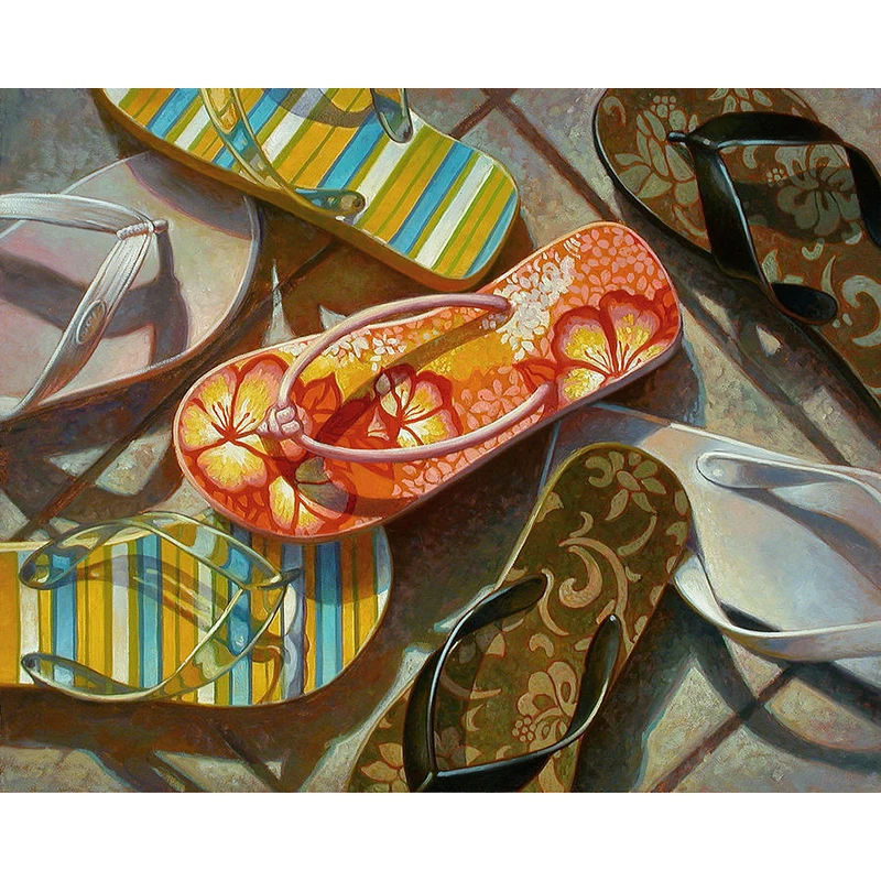 DIY живопись по номерам Вьетнамки набор картина маслом пейзаж настенная на холсте