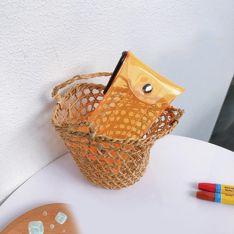 

New Multifunctional PVC Key Wallet Transparent Coin Purse Mini Girls Solid Color Keychain Purses Lipstick Storage Bag