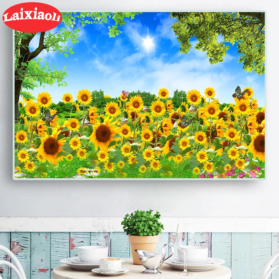 

Набор для самостоятельной алмазной живописи, Sun flower 5D, Алмазное искусство, полное сверление, мозаика, вышивка крестиком, украшения, головоло...