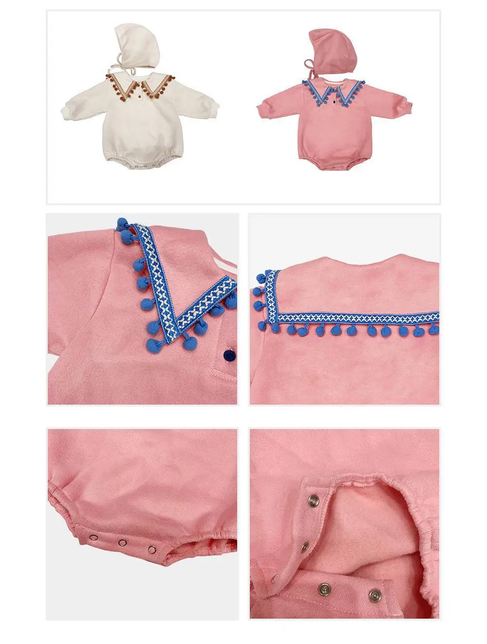 

Newborn Baby Autumn Winter Clothes+hat 2pc Baby Boys & Girls Romper Set Shorts Long Sleeve Clothing Suit Thicken lovely Clothing