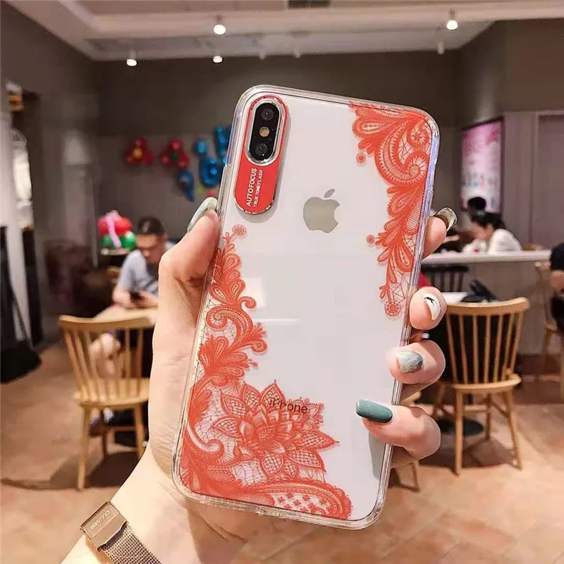 В стиле ретро с кружевом Жесткий для задней панели чехол Apple IPhone Xs Max мобильный