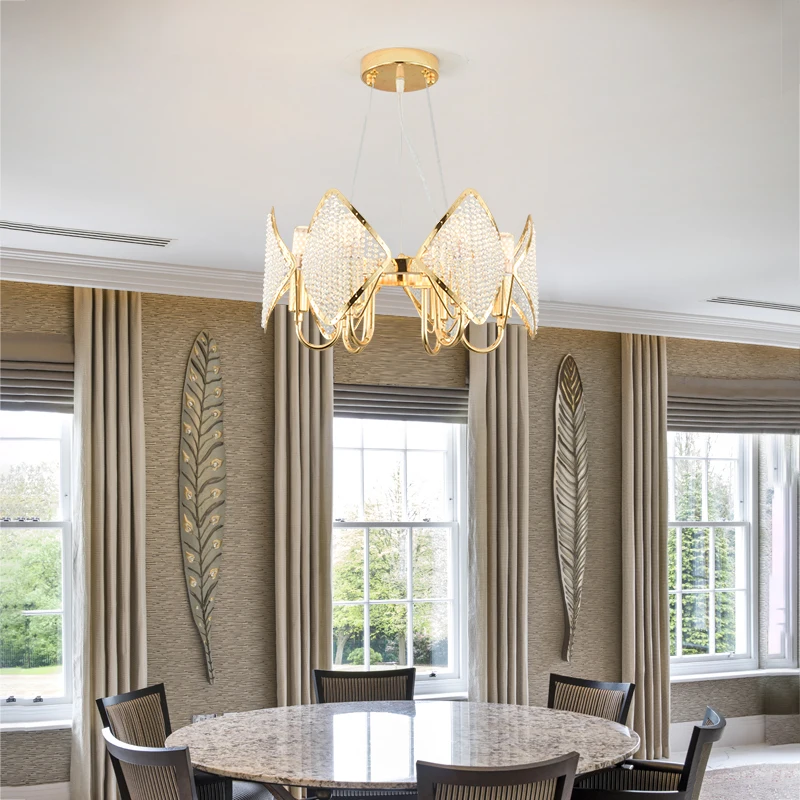 Современные роскошные виллы светодиодные подвесные светильники Хрустальные для