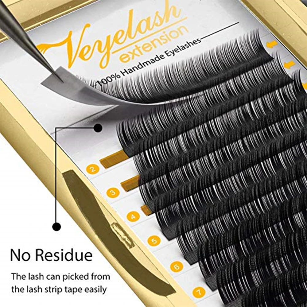 Veyelash, русские ресницы для наращивания, индивидуальные натуральные корейские шелковые объемные ресницы премиум класса, ресницы ручной работы, профессиональный макияж