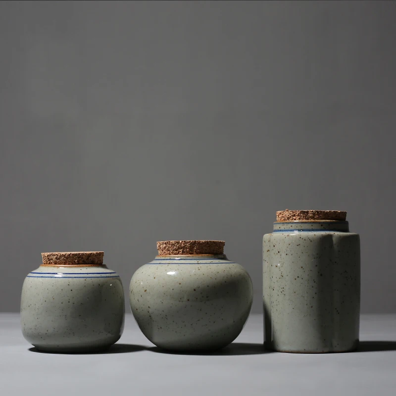 Винтажный керамический чайный Caddy Китайский кунг фу контейнер для хранения чая