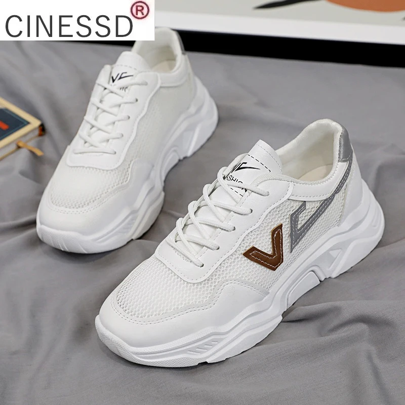 

Кроссовки женские сетчатые на платформе, дышащие легкие, Вулканизированная подошва, Повседневная модная обувь, лето 2021