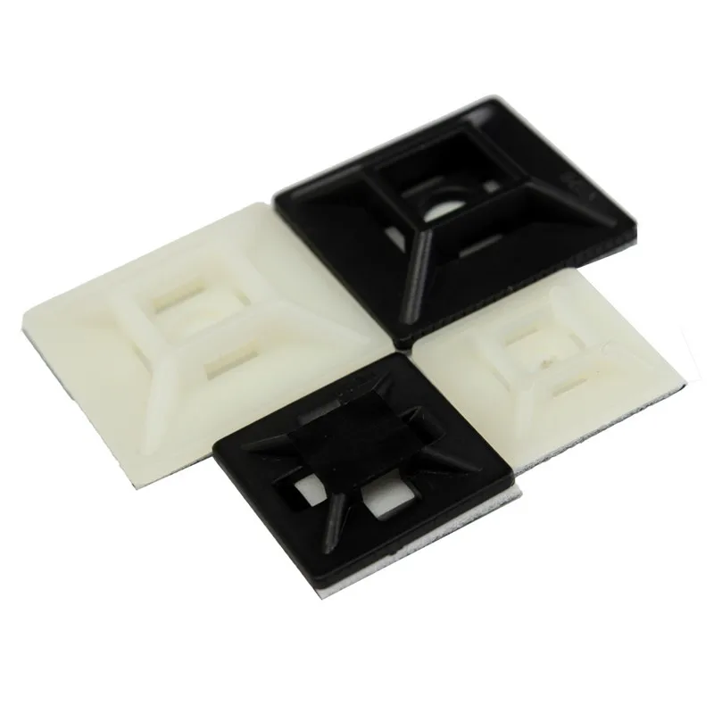 50 шт. самоклеящиеся крепления для кабелей проводов и кабелей|adhesive cable tie mount|black