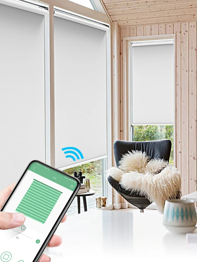Bluetooth управление моторизованные жалюзи DC12V трубчатые моторные оконные шторы с
