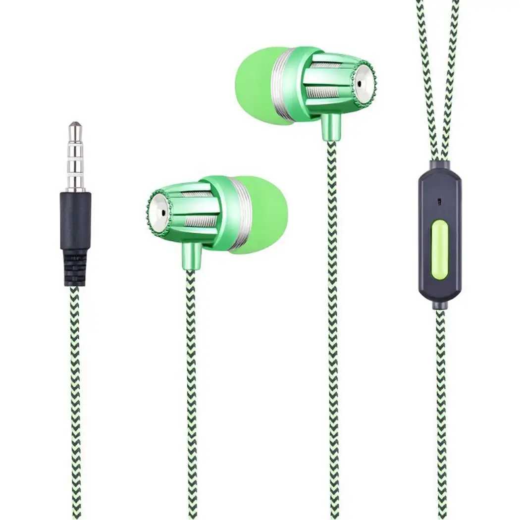 Металлические наушники вкладыши проводные встроенный микрофон для громкой