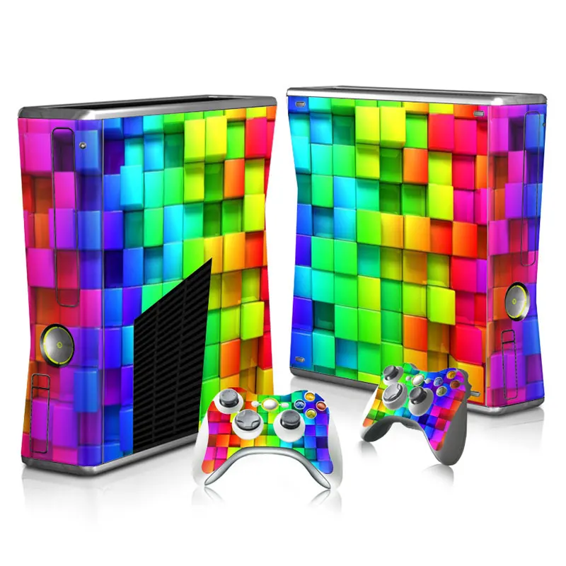 Виниловая наклейка для Xbox 360 Slim консоль + 2 скина контроллеров чехол Microsft тонкий