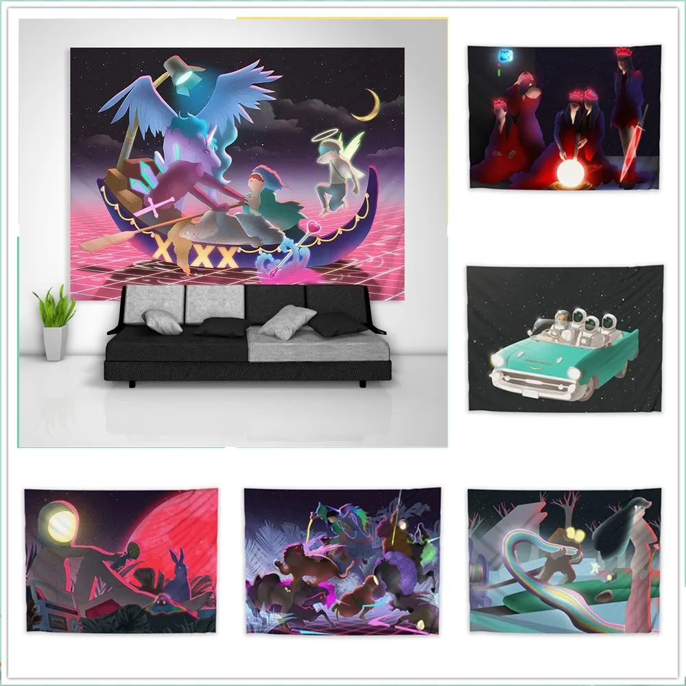 

Illustration Universe Trippy Tapestry Art Wall Hanging Sofa Table Bed Cover Home Decor Poster