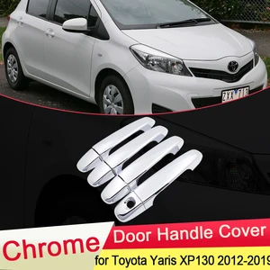 Хромированная дверная ручка для Toyota Yaris Vitz XP130 2012 2013 2014 2016 2015 2017 2018 2019, аксессуары для стайлинга автомобиля