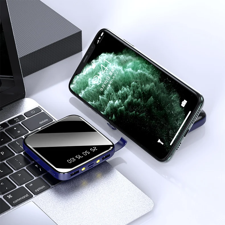 Компактный внешний аккумулятор 20000 мАч быстрое зарядное устройство 2 USB Type C