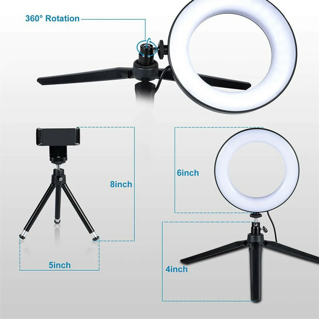 LED Ring Fill-Light Studio Photo Video USB Dimmable Lamp Selfie Phone Cameras Self-timer ring light fill live support#30 | Мобильные