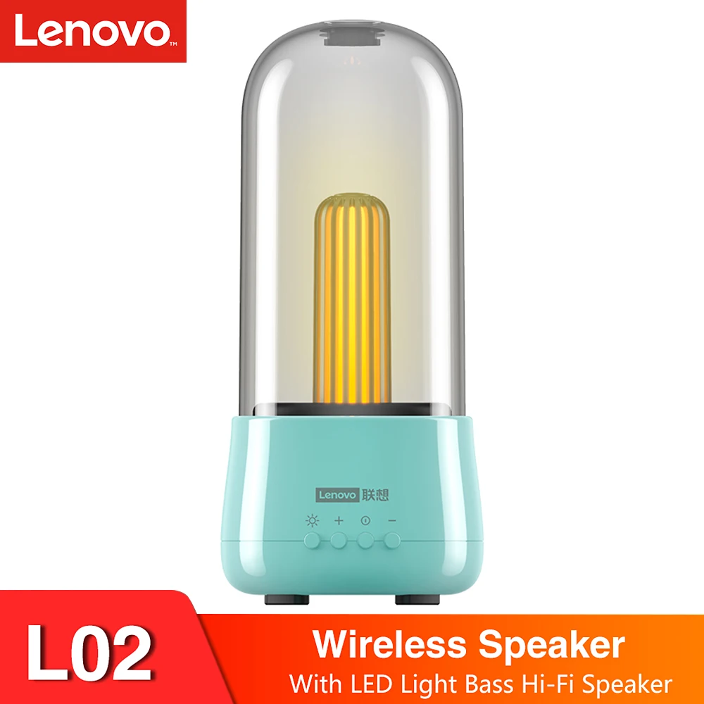 

Беспроводная колонка Lenovo L02 BT5.0, портативный стерео проигрыватель со светодиодной подсветкой, с басами, Hi-Fi звуком, с микрофоном