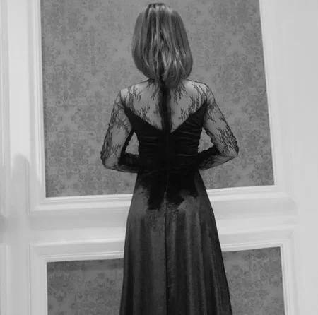 Зеленый бархат кружева иллюзия стиль ночные вечерние Формальное вечернее платье