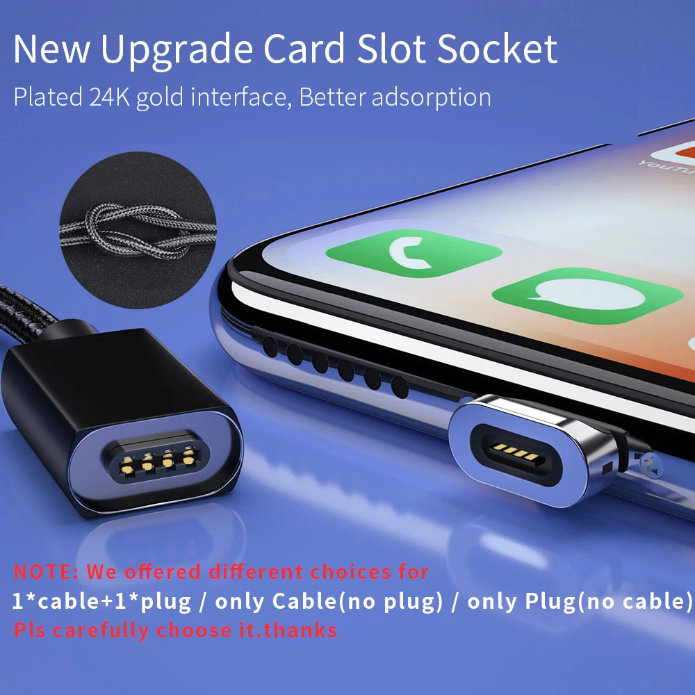 Usb кабель BaySerry Micro Type C для быстрой зарядки iphone магнитное зарядное устройство USB