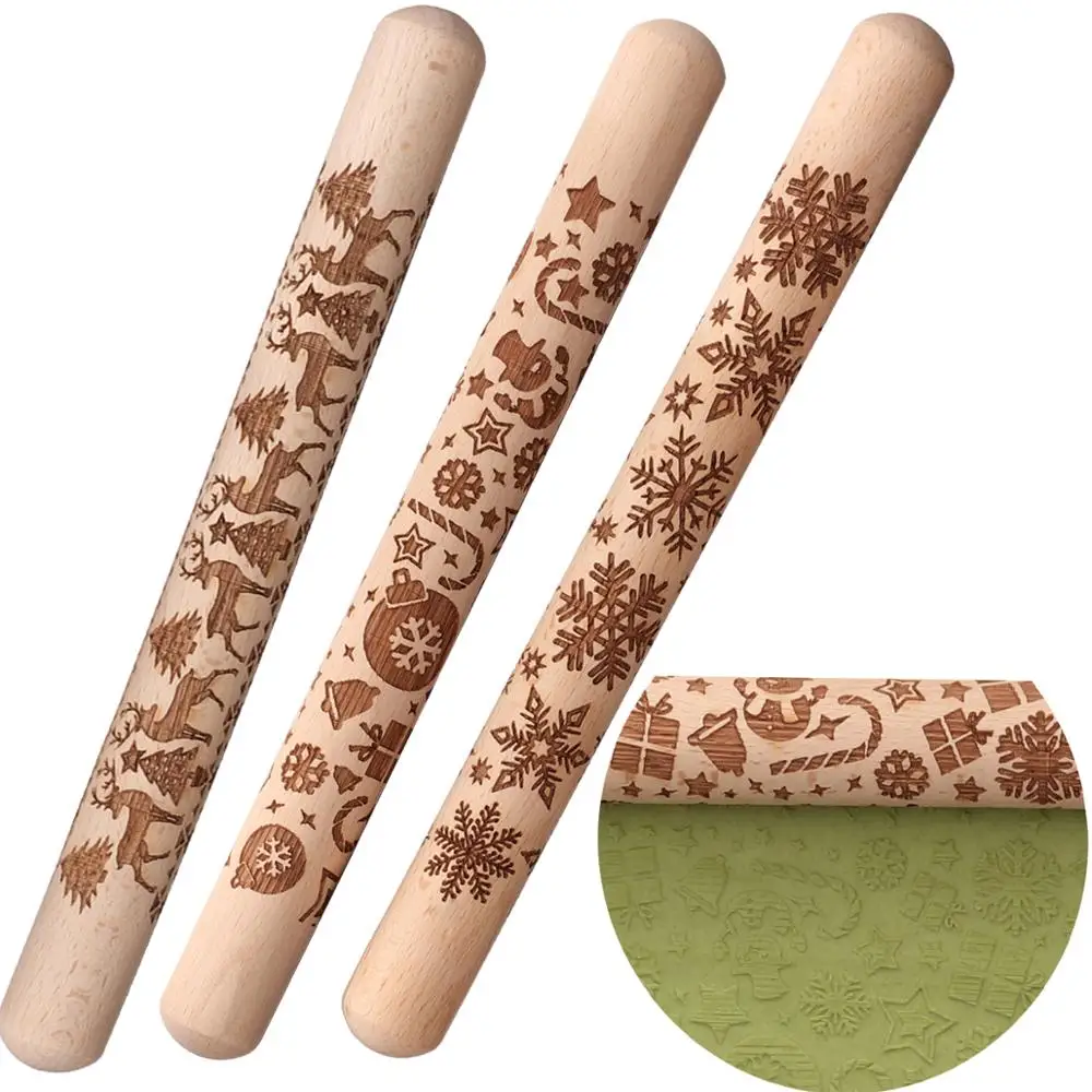 Рождество тиснение Скалка выпечки печенья производитель лапши печенье фондан