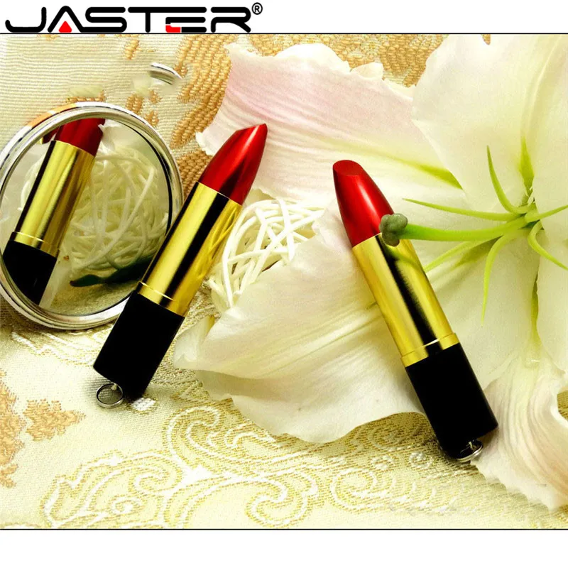USB флеш накопитель JASTER металлическая помада подарок для девочки горячая