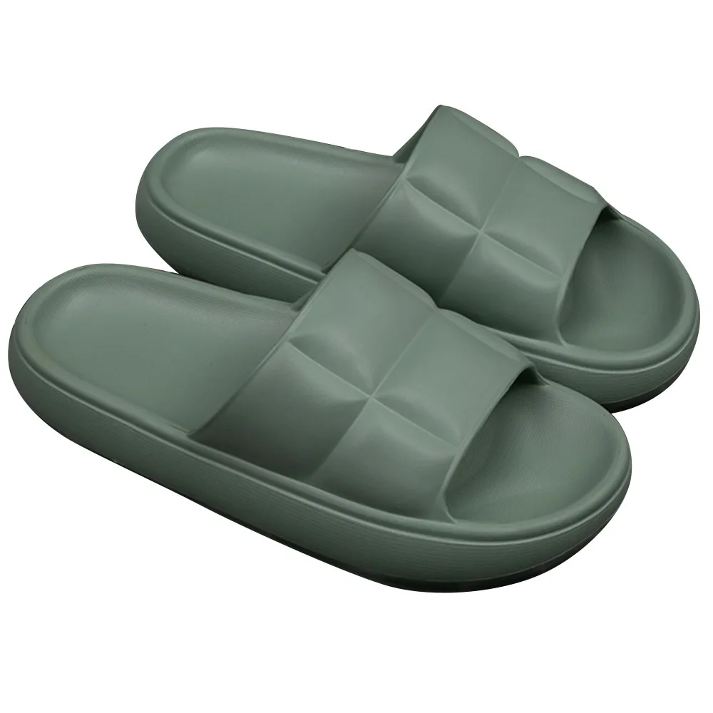 Women Indoor Home Bread Slippers Summer Non-Slip Light Shoes Yellow Couple Soft Bottom Sandals Flat Shoes Flip Flops