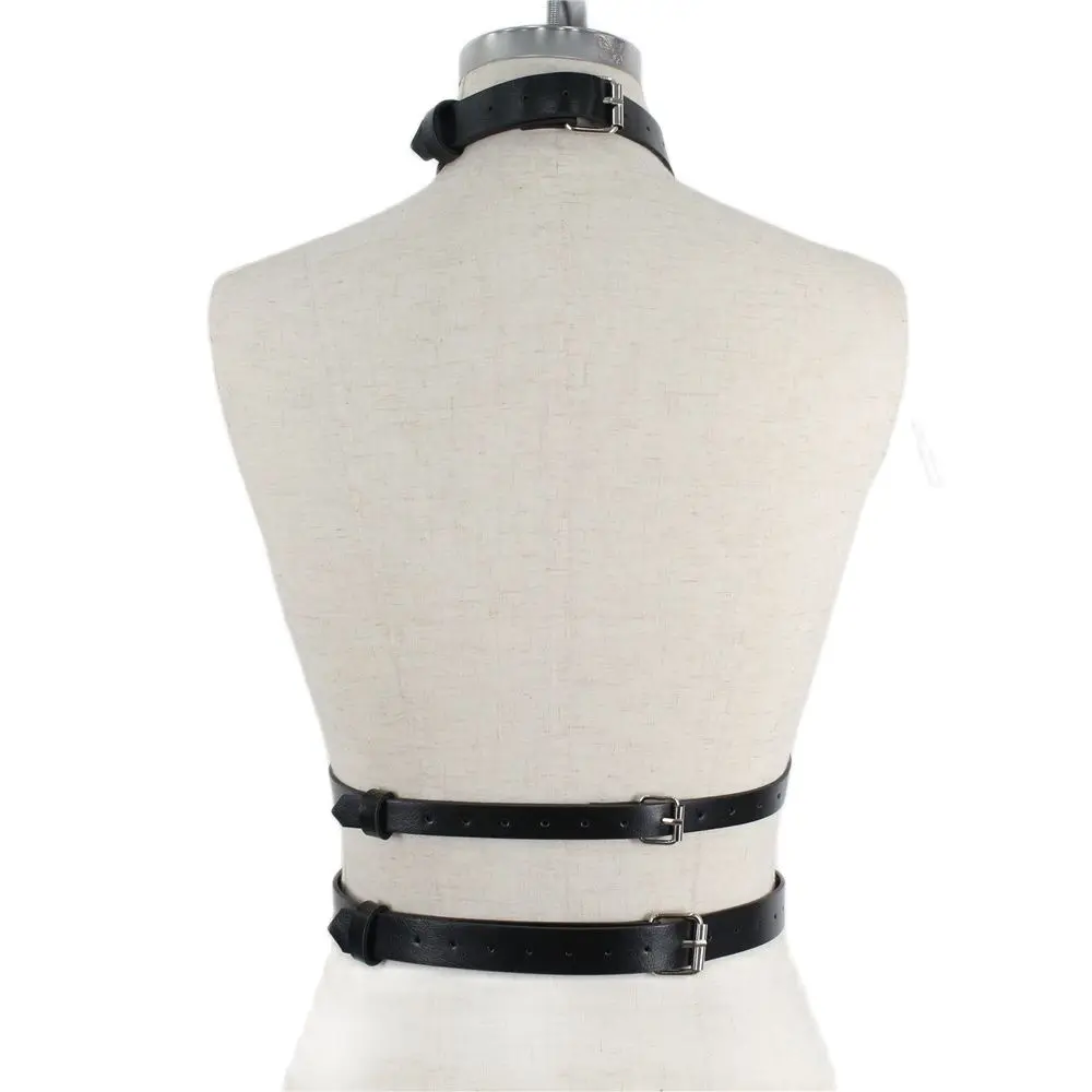 

2021 Punk Bondage Cage Garter Belt Bralette Steampunk Lingerie String Sexy Leather Harness Woman Lingerie Garter Party Cub Belts