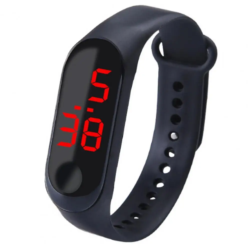 

TPE Simple Auto Turn Off Digital Watch Wristwatch Portable Electronic Watch LED for Daily Life