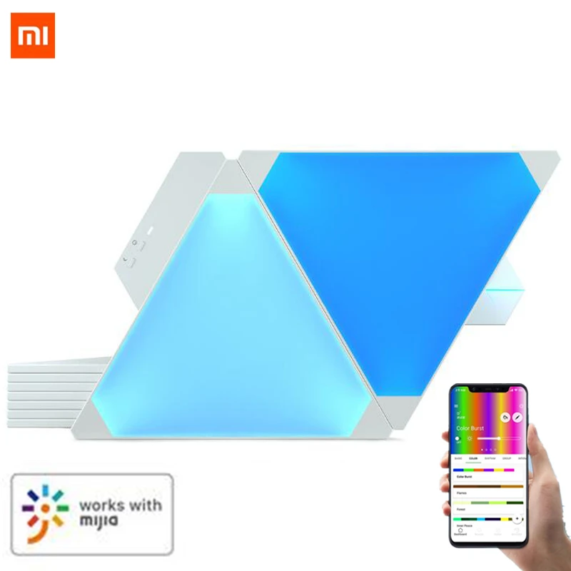 Xiaomi Nanoleaf полноцветная умная нечетная световая плата работает с Mijia для Apple Homekit Google Home настраиваемая установка 4 шт./1 коробка