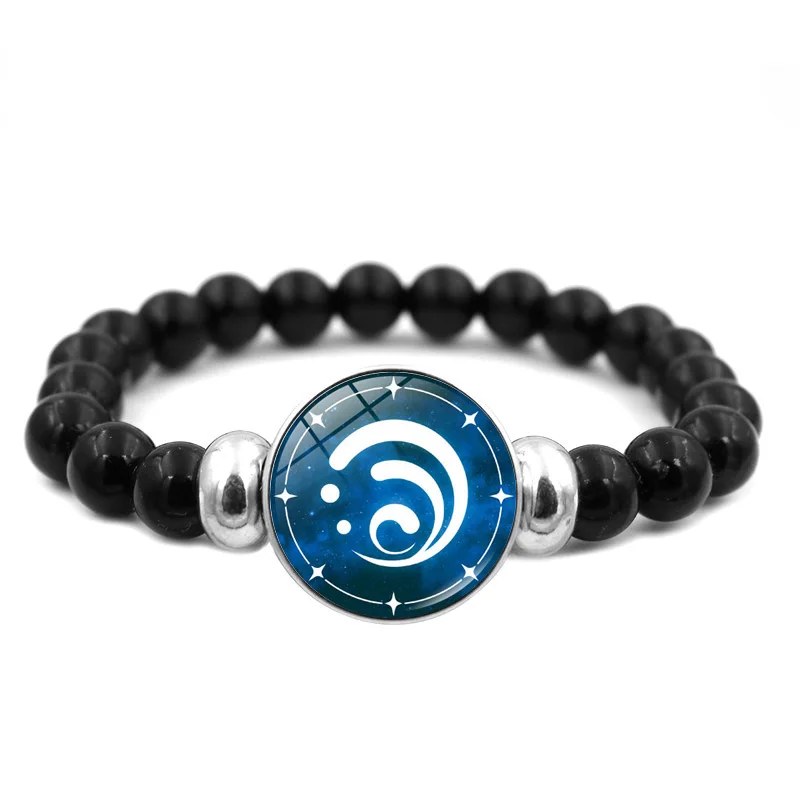 Люминесцентный браслет Genshin с кнопками-застежками мужской глаза Бога Вода ветер