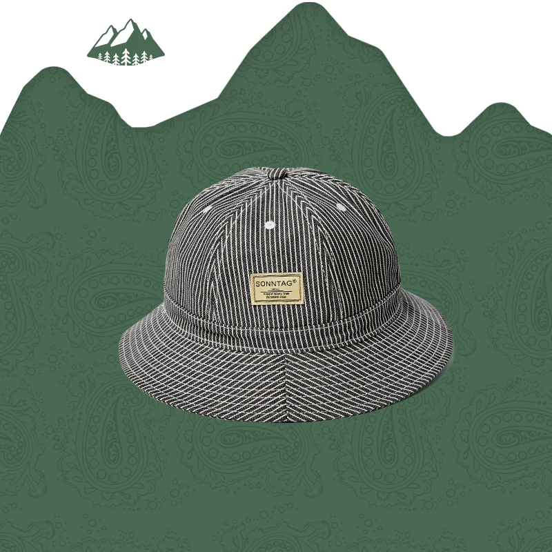 Мужская винтажная Кепка в стиле Харадзюку разноцветная полосатая шляпа рыбака