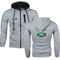 land rover 2021 new mens fashion zipper hoodie spring autumn high quality pure color long sleeve hooded pullover sweatshirt