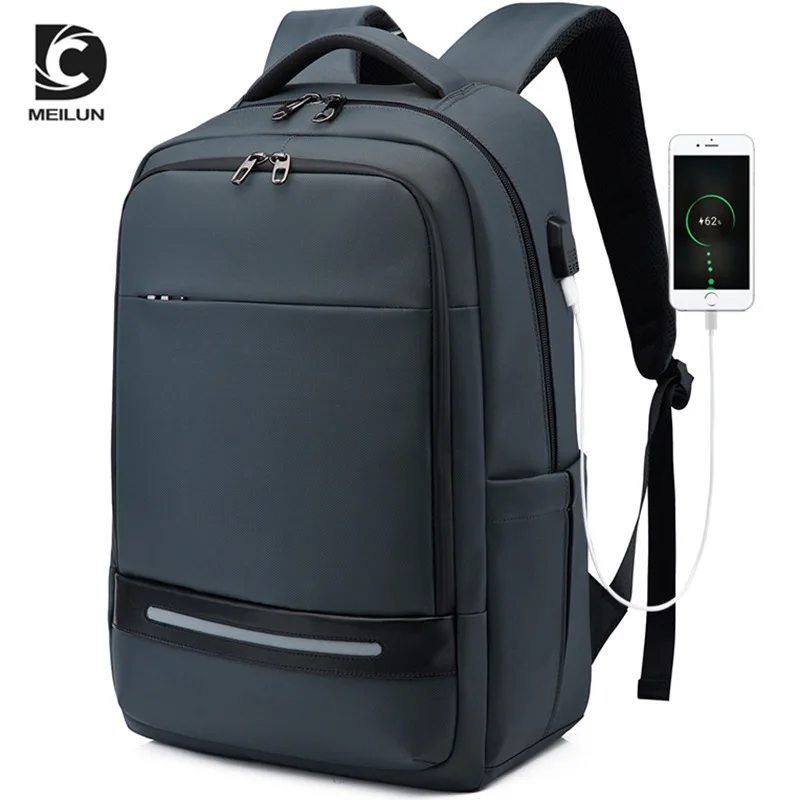 Grey Dc·MeiLun,, Мужская Противоугонная сумка, рюкзак для ноутбука, usb зарядка, водонепроницаемый мужской бизнес рюкзак для путешествий, школьные рюкзаки для мальчиков - Цвет: Grey
