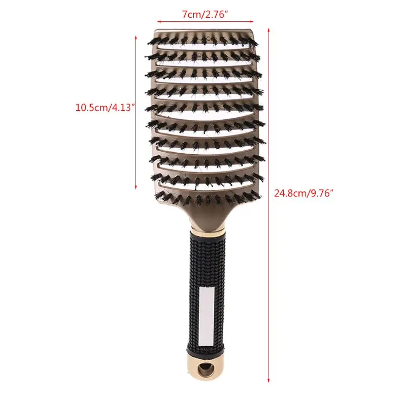Cepillo profesional de cerdas y nailon para masaje del cuero cabelludo, peine para pelo mojado, cepillo para pelo rizado y mojado, herramientas de estilismo para peluquer&iacute;a-5