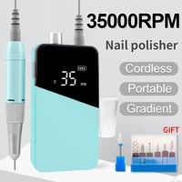 35000rpm portable electric battery nail drill machine bit set for pro manicure pedicure kit electric nail file drilling polisher
