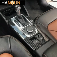 carbon fiber color car center console gear shift panel decoration sticker trim for audi a3 8v 2014 18 lhd abs interior styling