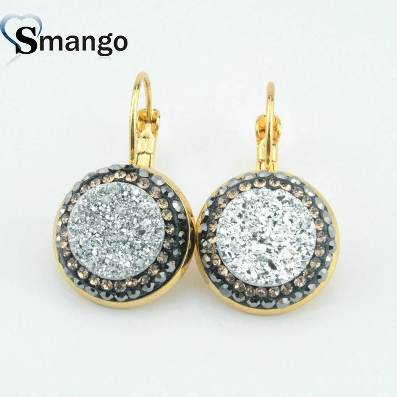 5 пар серьги из натурального камня модные украшения круглая форма для женщин