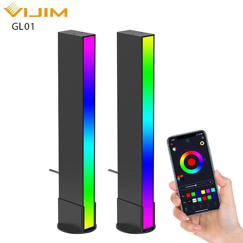 

VIJIM GL01 RGB Smart LED Light Bars LED Ambient Light with 1600 Colors Pickup Rhythm Light Music Sync Kit Works Play Light Bar