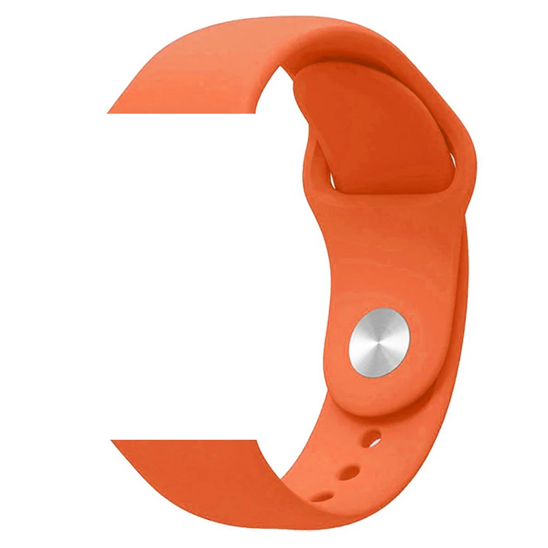 Orange Ремешок для Apple Watch 5 4 3 2 1 силиконовый спортивный браслет для часов Apple Watch 44 мм 40 мм 42 мм 38 мм Ror IWatch band - Цвет ремешка: Orange