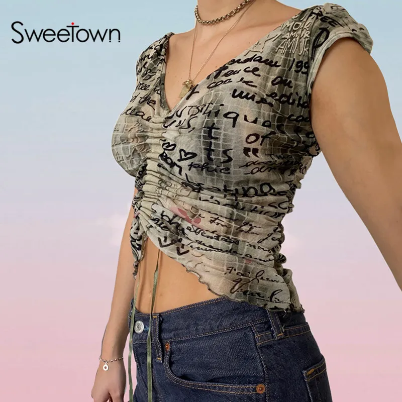 Женская футболка с V образным вырезом без рукавов|Футболки| |