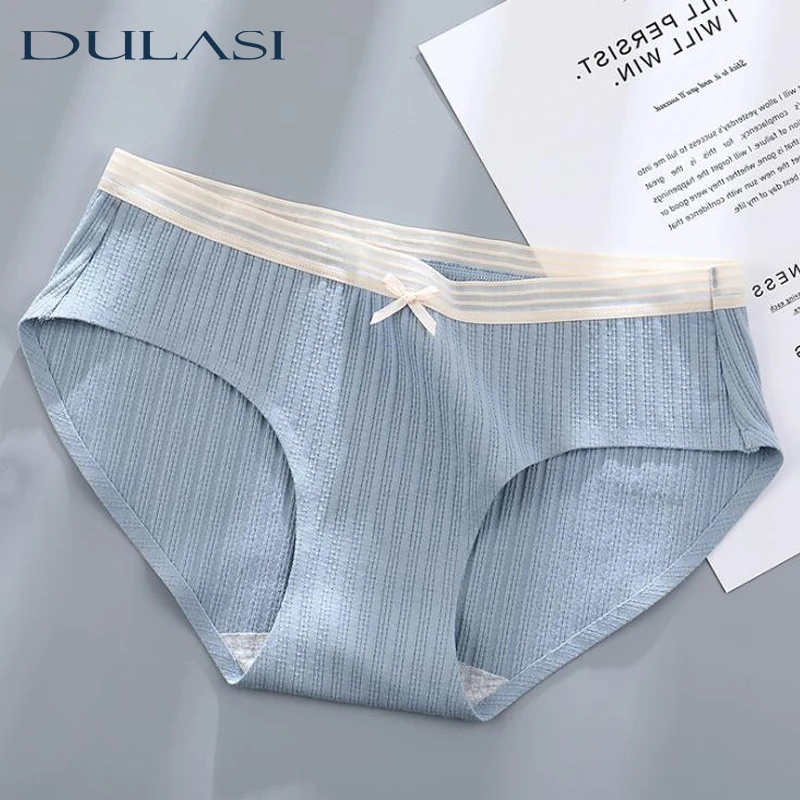Хлопковые трусы для женщин с бантом сексуальные со средней посадкой лоскутное