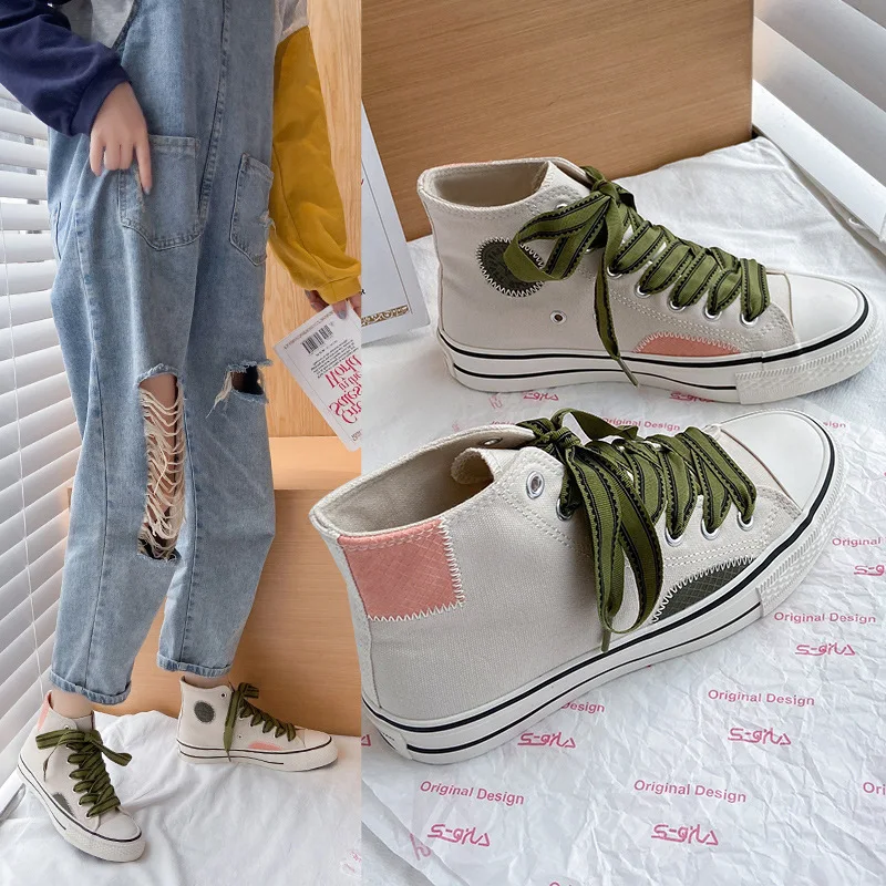 

Новинка 2021, высокие холщовые женские кроссовки